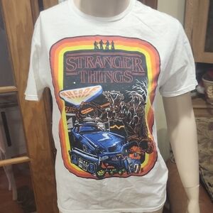 White Graphic T Shirt From Stranger Things